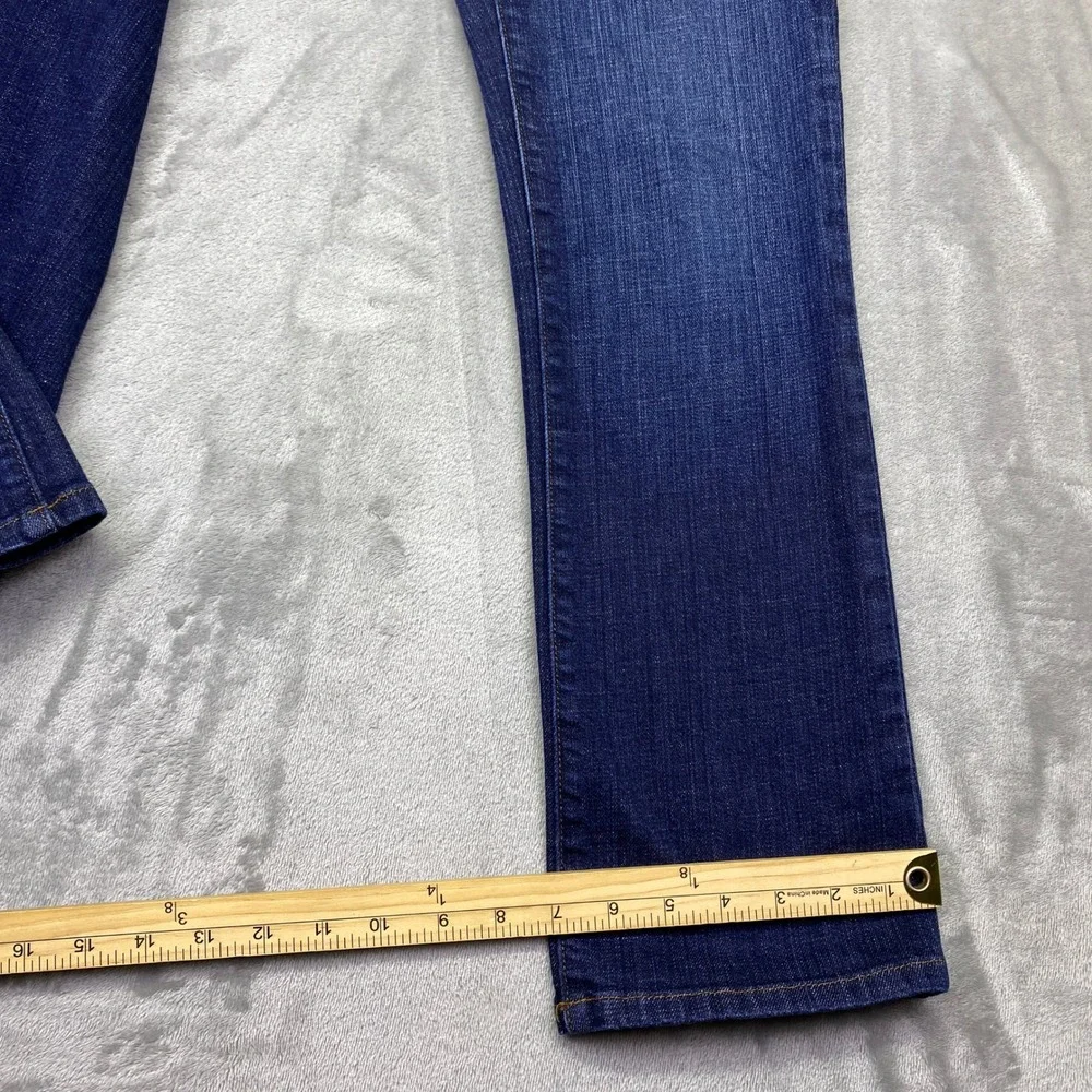 Eileen Fisher Women Straight Leg Jeans Dark Wash Organic Cotton Sz 6 Fits 27" - Picture 4 of 9
